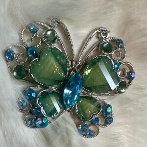 Butterfly Brooch pin blue green